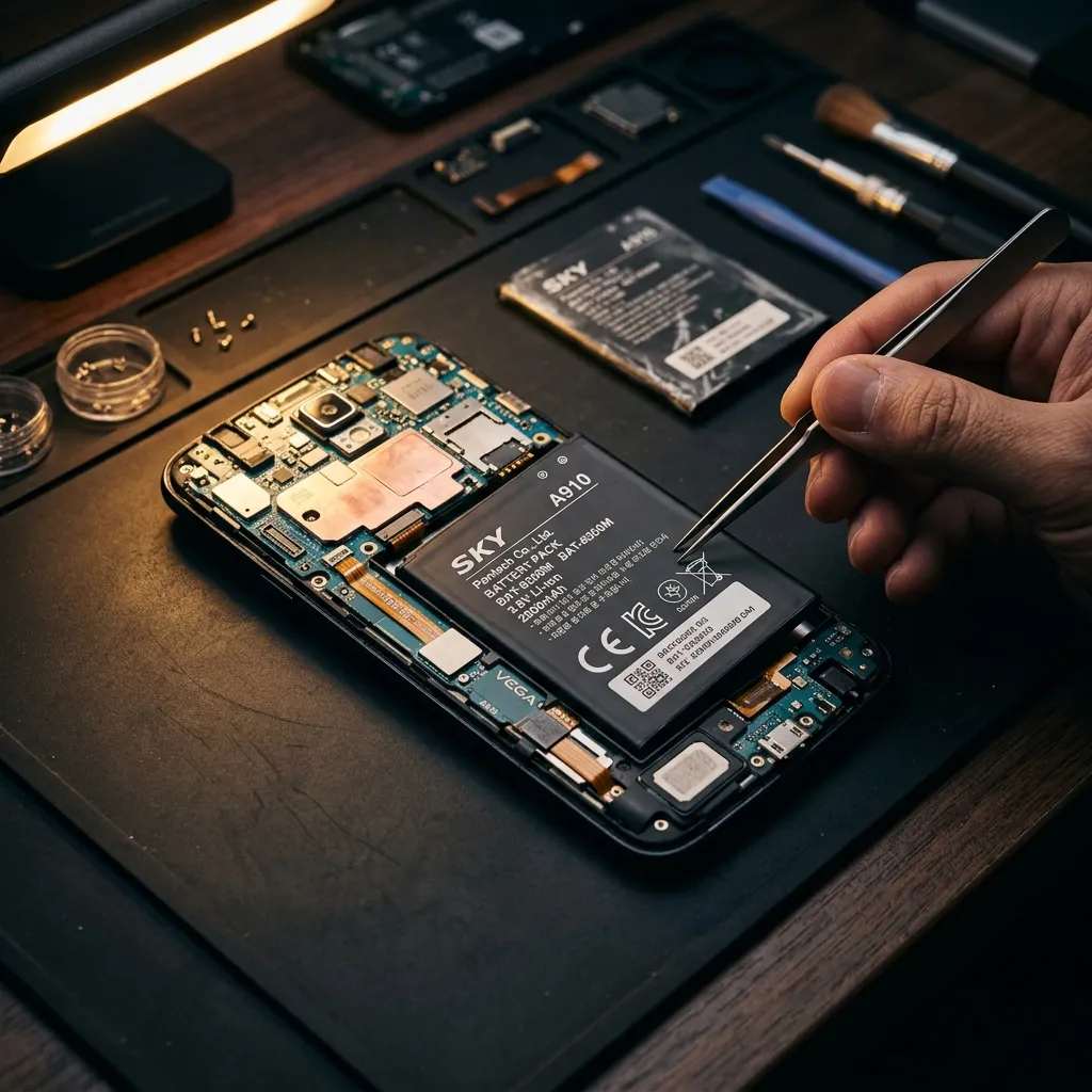 Hướng dẫn thay pin chính hãng cho Sky A910 tại nhà