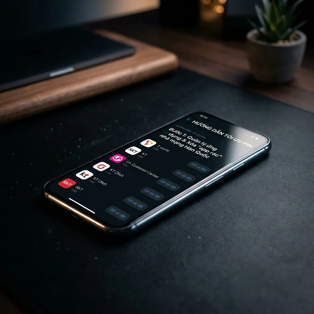 Hướng dẫn tối ưu pin và xóa app rác nhà mạng Hàn Quốc